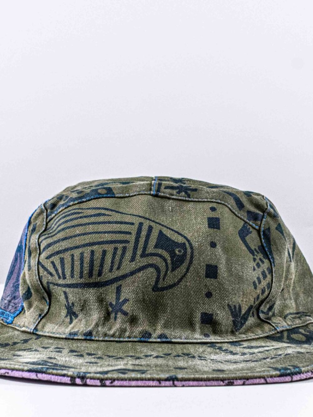Vintage 90s Zimbabalooba Reversible 5 Panel Hat AOP Surf Skate Rave Print - Picture 10 of 16